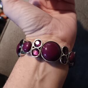 Elegant Silver and Purple Bracelet